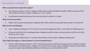 Both diabetes type 1 and diabetes type 2, require good control over their diet by eating foods that help regulate blood sugar, exercise, and in most however, there are dietary recommendations for people with diabetes. Type 1 And Type 2 Diabetes After Gestational Diabetes A 23 Year Cohort Study Springerlink