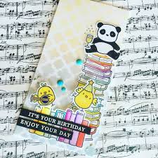 Birthday Card Made Using Different Mama Elephant Stamp Sets Bookworm Party Animals Pandamonium