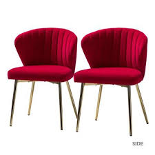 Made with premium velvet fabric, comfortable for skin touch. Red Chairs Living Room Furniture The Home Depot