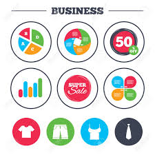 Business Pie Chart Growth Graph Clothes Icons T Shirt And