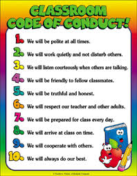 Classroom Code Of Conduct Chart Printable Charts And Signs