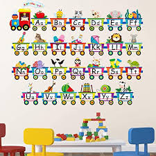 Check out alphabet train food train and rhyme with your loved ones!check out more mother goose club nursery rhymes on our channel. Buy Alphabet Train Wall Decals Peel Stick Animals Alphabet Wall Sticker Early Learning Classroom Bedroom Nursery Playroom Decoration For Children Kids Teens 6 Pieces Online In Turkey B08y1z3cqy