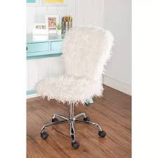 faux flokati armless office chair white linon in 2021 white office chair office chair chair