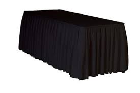 17 Ft X 29 Inch Polyester Pleated Table Skirt Black Table Skirt Pleated Black Table