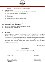 Namun, jika acara reuni dilangsungkan diluar sekolah, seperti di gedung, restoran, dan sebagainya, maka anda harus membuat surat permohonan izin tempat untuk melangsungkan acara reuni tersebut. Proposal Pelaksanaan Reuni Perak Sman Iv Angkat Candung Pdf Free Download