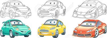 Some colors of cars, such as dark colors and bright colors, are harder to clean than cars painted lighter colors. Coloring Pages Cars Collection Cartoon Clipart Set For Activity Coloring Book T Shirt Print Icon Logo Label Patch Or Sticker Vector Illustration Royalty Free Cliparts Vectors And Stock Illustration Image 152623567