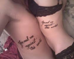 Boyfriend And Girlfriend Tattoos Quotes By Treasure Funk Girlfriend Tattoos Relationship Tattoos Couple Tattoos Love
