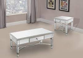 The decoration along the sides makes the bottom of the side table look both open and closed at the same time. Buy Mirrored Coffee Table Set With Drawer Coffee End Table Online In Usa 712944967