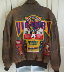 Disney Mickey Mouse Leather Bomber Jacket Flying Squadron Womens S M Vintage Leather Bomber Jacket Leather Bomber Disney Couture