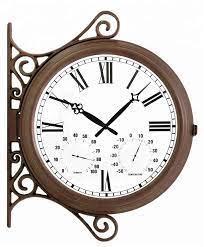 Shop double sided wall clocks on houzz. Oversized Waterproof Outdoor Garden Double Sided Large Station Bracket Metal Wall Clock With Thermometer Humidity Buy Outdoor Wall Clock Waterproof Garden Clock Double Sided Clock Product On Alibaba Com