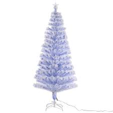 Summer is almost gone but there's still time to save! Homcom Artificial Fibre Optic Christmas Tree W 26 Led Lights Pre Lit White Blue 6ft Aosom Uk