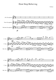 Dont Stop Believing Saxophone Sheet Music Saxophone Music Tenor Saxophone Sheet Music