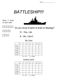 You can also learn them with images, pronunciations, games and other vocabulary activities such as. Esl Game Battleship For Prepositions Of Time At On