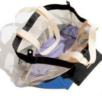 Amazon.com: P. Atelier Reversible Mesh Canvas Tote Bag - Unisex Two-Tone  Patchwork Shoulder Bag, Lightweight & Foldable for Beach, Gym, Travel  (Black) ...