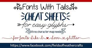 Fonts With Tails Glyphs Cheat Sheet