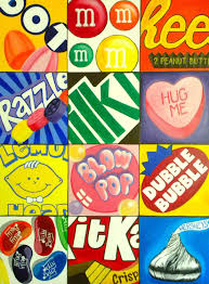 Candy Collage Pop Art Print Middle School Art Projects Pop Art Print School Art Projects