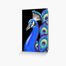 Nur ein schritt, um ein großartiger künstler zu werden. Grusskarten Pfau Malen Redbubble