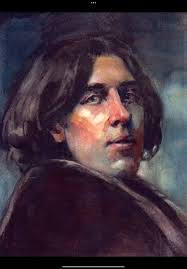 Oscar Wilde, transparent watercolor. Greeting card. I only had ￼50minutes  before I had to get to the movies to paint this picture. The lesson is  since I had such a short time