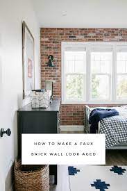 Make a brick wall quick a cheap with brick wall panels. How To Create An Aged Faux Brick Wall A Thoughtful Place