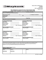 A wire transfer is one of the fastest ways to transfer money electronically from one person to another through a bank or a nonbank provider such as transferwise and western union. Fillable Online Pre Designated Funds Transfer Services Form Pdf Maybank Fax Email Print Pdffiller