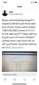 But this is for those reading who haven't had a. Dark Pool Amc Shitadel Amcstocks