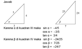 Soal identitas trigonometri penjumlahan dan selisih dua sudut. Rumus Jumlah Dan Selisih Dua Sudut