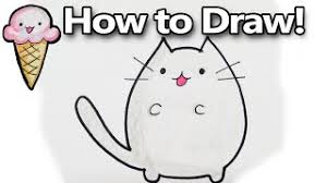 Modern persian cats are probably inherently kawaii with the exaggerated large eyes and the tiny mouth, nose, and ears all set on a wide face. How To Draw Pusheen A Cute Kawaii Cat Cartoon Drawing Tutorial Doodledrawcute Youtube