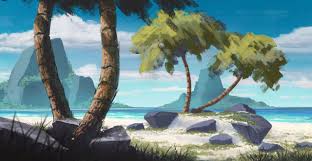 Tropical Beach By Tomprante On Deviantart Moana Concept Art Landscape Illustration Concept Art