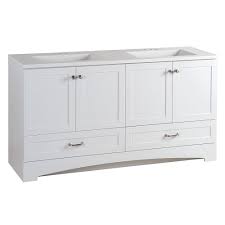 Bathroom vanity sinks one of the first things to consider when shopping for a vanity is the number of sinks. Glacier Bay Lancaster 60 25 Inch W X 33 Inch H X 18 75 Inch D Bathroom Vanity In White Wit The Home Depot Canada