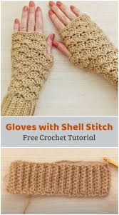 It creates soft puffs on your fabric. Crochet Fingerless Gloves With Shell Stitch Crochet Kingdom