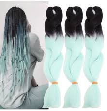 Section your hair (especially if it's thick) sectioning your hair can make it easier to evenly saturate your strands if your hair is thick. 24 Black Mint Green Ombre Dip Dye Kanekalon Braiding Hair Extensions