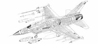 F 16 fighting falcon airplane blueprint drawing plans for general dynamics f 16 fighting falcon F 16 Cutaway Drawing