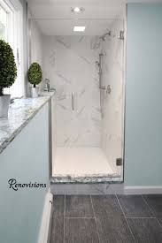 Bathroom remodeling projects rank a close second to kitchens in popularity, as they can boost the value of your home and make a great universal design addition for seniors who don't have to step over the lip of a tub. Basement Full Bathroom Design And Remodel With Walk In Shower Full Bathroom Designs Bathroom Design Walk In Shower