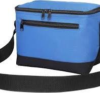 BuyAgain Lunch Bag, 600D Poly Small 6 Can Insulated Reusable Lunch Cooler  Bag PEVA Water-resistant Lining for Women Men Adult Work, Blue
