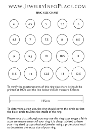 12 complete ring size chart real size