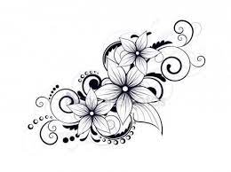 This is a peacock thigh tattoo. Simple Flower Swirl Tattoo Designs Floral Design Element With Swirls For Spring Stock Flower Drawing Design Flower Drawing Flower Tattoo Designs