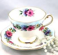 Vintage E.B. Foley Bone China Tea Cup Duo: Cornflower ...