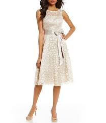 Jessica Howard Rosette Belted Fit And Flare Dress Dresses Fit And Flare Dress Womens Cocktail Dresses