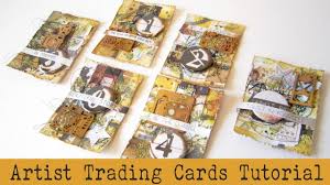 You will need pieces of cardstock each slightly more than 5 inches x 3½ inches (128 mm x 89 mm), so that when you fold both sides into the middle it ends up as the standard artist trading card size of 2½ x 3½ inches. Handmade Atcs How To Make Atcs Artist Trading Cards What Are Atcs Youtube