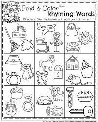 Fall Kindergarten Worksheets For November Planning Playtime Fall Kindergarten Rhyming Words Kindergarten Rhyming Activities