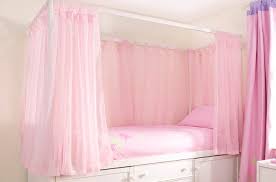 Pink Voile Curtains Childrens Bed Centres Girly Pink Bedroom Bed Centre Beautiful Bedroom Decor