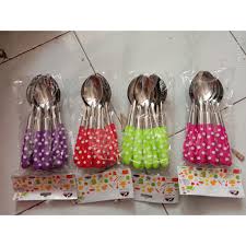 Garpu 1 lusin harga rp 25.000 4. Sendok Polkadot Sendok Makan Motif Polkadot Isi 12pcs 1 Lusin Shopee Indonesia