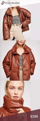 Free People Leather Puffer Jacket Brown Small Leather Puffer Jacket Puffer Jackets Free People Jacket