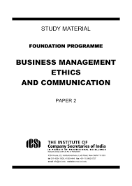 Business Management Ethics And Communication