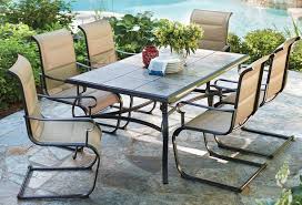 7pc dining room set this contemporary 7 piece counter height glass top dinette set features a pedestal base and design in resin over a hardwood base that has the look of metal. Belleville 7 Piece Padded Sling Dining Set Only 299 Free Shipping Reg 500 Free Stuff Finder