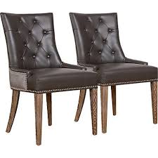 Uptown Gray Bonded Leather Dining Chair Set Of 2 8c419 Lamps Plus Leather Dining Chairs Dining Chairs Dining Chair Set