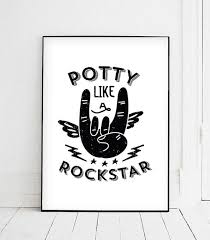 Black And White Rockstar Prints Potty Like A Rock Star Funny Bathroom Printable Art Funny Bathroom Art Print Potty Funny Bathroom Wall Art Funny Bathroom Art Bathroom Art Bathroom Art Diy