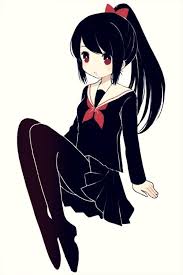 Early in the timeline, she used to wear red glasses that gave her a vintage geek look. Anime Girl Black Hair School Uniform Otaku Wallpaper