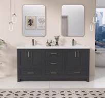 NTQ 72 in. W x 22 in. D x 36 in. H Bathroom Vanity Double ...
