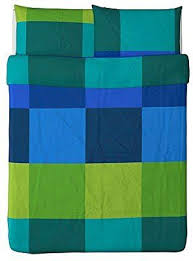 Amazon Com Ikea Brunkrissla Duvet Cover And Pillowcases Full Queen Blue Home Kitchen Duvet Covers Queen Duvet Covers Queen Duvet